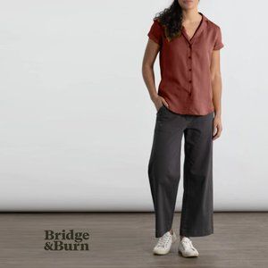 BRIDGE & BURN Innes Dandelion Button Down Short Sleeve Shirt Small Size